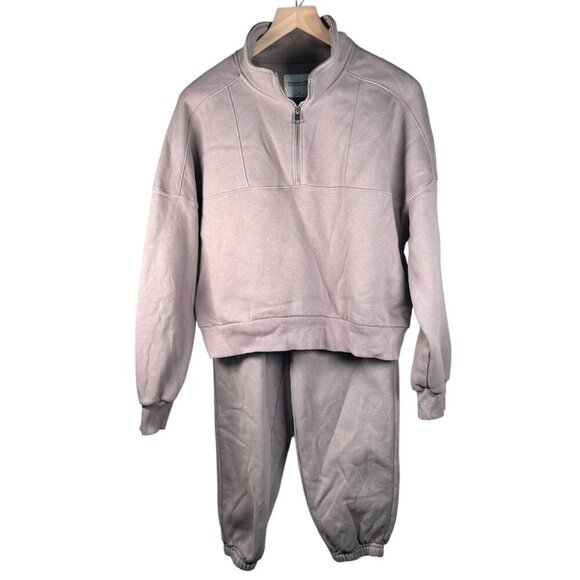 Abercrombie & Fitch Size Medium Soft AF Jogger Set Mauve Athleisure Loungewear - Picture 1 of 6